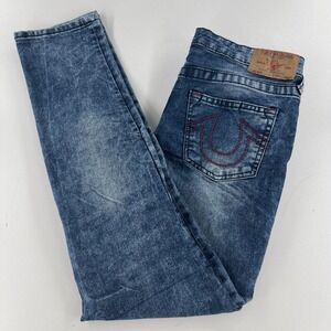 True Religion Geno Relaxed Slim‎ Jeans YOUTH Blue Medium Wash SIZE 14 Inseam 28